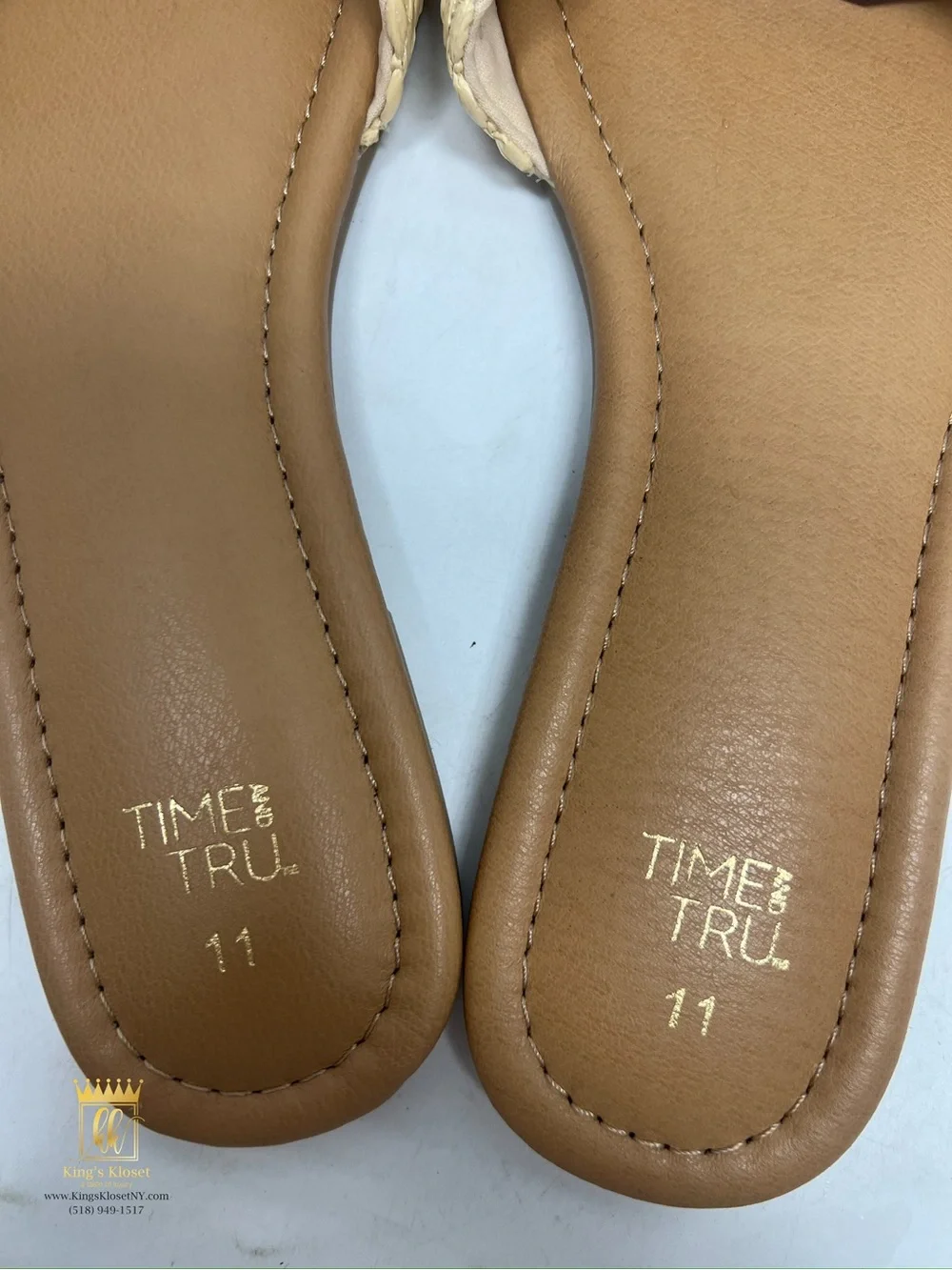Time and Tru  Knot Slide Sandals in Tan